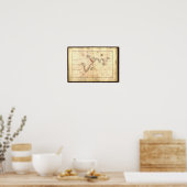 アンティーク地図インディアン海地図Agnese Atlas 1544 A.D. ポスター (キッチン)