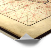 アンティーク地図インディアン海地図Agnese Atlas 1544 A.D. ポスター (角)