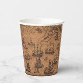 アンティーク地図パイレーツ誕生日パーティー 紙コップ (左)