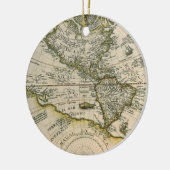 アンティーク地図,アメリカ・シブ・ノヴス・オルビス, 1596 セラミックオーナメント (左)