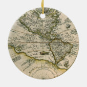 アンティーク地図,アメリカ・シブ・ノヴス・オルビス, 1596 セラミックオーナメント (裏面)