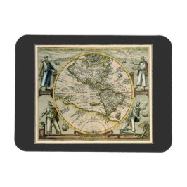アンティーク地図，アメリカ・シブ・ノヴス・オルビス， 1596 マグネット