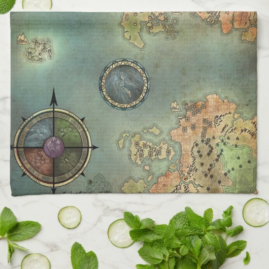 アンティーク地図 キッチンタオル (折り畳み)