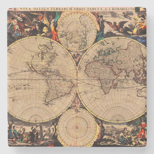 アンティーク地図 ストーンコースター (正面)