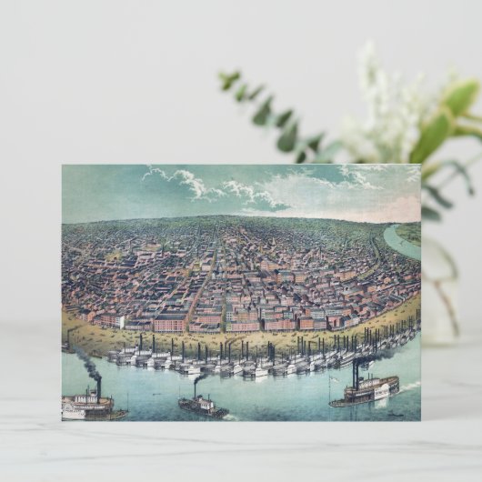 アンティーク地図 セントルイス ミズーリ州 ミシシッピ川 (スタンド正面)