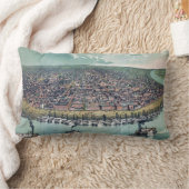 アンティーク地図 セントルイス ミズーリ州 ミシシッピ川 ランバークッション (ブランケット)