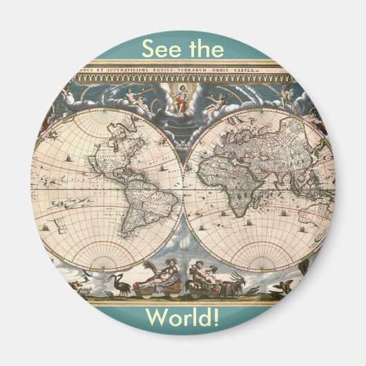 アンティーク地図 マグネット (正面)