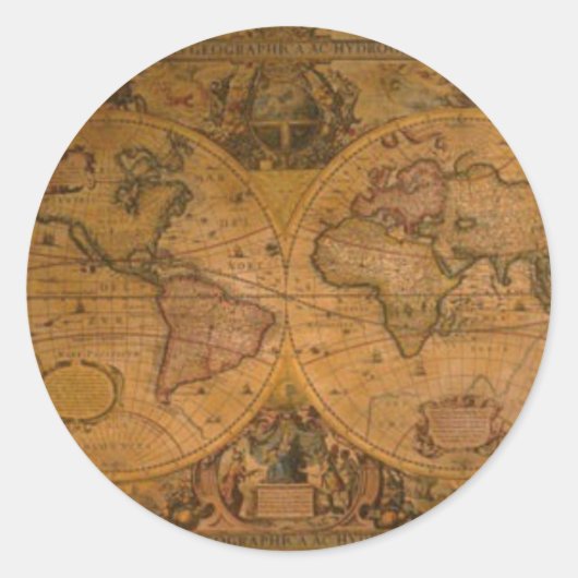 アンティーク地図 ラウンドシール (正面)