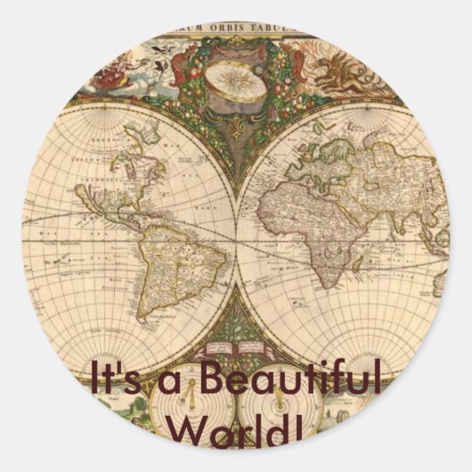 アンティーク地図 ラウンドシール (正面)