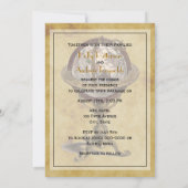 アンティーク地球儀、ダメージ加工のBG V ウェディング 招待状 (裏面)