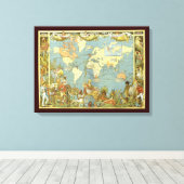 アンティーク大英帝国の世界地図, 1886 キャンバスプリント (インサイチュ (ウッドフロア))