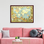 アンティーク大英帝国の世界地図, 1886 キャンバスプリント (インサイチュ (リビング))