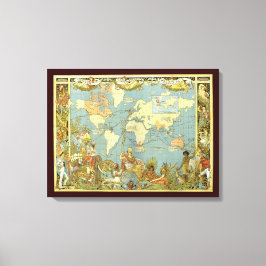 アンティーク大英帝国の世界地図, 1886 キャンバスプリント