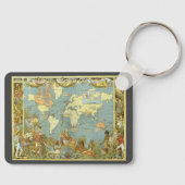 アンティーク大英帝国の世界地図, 1886 キーホルダー (正面)