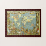 アンティーク大英帝国の世界地図， 1886 ジグソーパズル<br><div class="desc">ヴィンテージイラストレーションアンティークの世界地図は、1886年にイギリス帝国の帝国の領土の伝統的地図の色でマークされた。トップのバナーの読文字自由、男子学生の社交クラブ、連合とマップは、地球の多様性を表す人や動物に囲ま国際的れている。アーティスト：ウォルター・クレーン。イギリス帝国は、王国が支配または支配した領土、植民地、保護領、統治領およびその他の領統一された域を含んだ。16世紀後半から17世紀初頭にイギリスが樹立した海外植民地や交易所を起源とし、その最盛期は史上最大の帝国であった。</div>