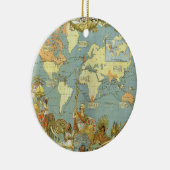 アンティーク大英帝国の世界地図， 1886 セラミックオーナメント (右)