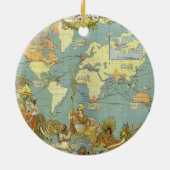 アンティーク大英帝国の世界地図， 1886 セラミックオーナメント (裏面)