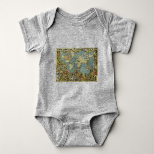 アンティーク大英帝国の世界地図, 1886 ベビーボディスーツ (正面)