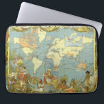 アンティーク大英帝国の世界地図， 1886 ラップトップスリーブ<br><div class="desc">ヴィンテージイラストレーションアンティークの世界地図は、1886年にイギリス帝国の帝国の領土の伝統的地図の色でマークされた。トップのバナーの読文字自由、男子学生の社交クラブ、連合とマップは、地球の多様性を表す人や動物に囲ま国際的れている。アーティスト：ウォルター・クレーン。イギリス帝国は、王国が支配または支配した領土、植民地、保護領、統治領およびその他の領統一された域を含んだ。16世紀後半から17世紀初頭にイギリスが樹立した海外植民地や交易所を起源とし、その最盛期は史上最大の帝国であった。</div>