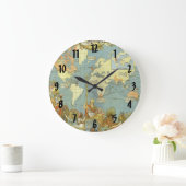 アンティーク大英帝国の世界地図, 1886 ラージ壁時計 (ホーム)