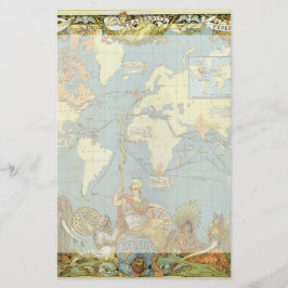 アンティーク大英帝国の世界地図, 1886 便箋