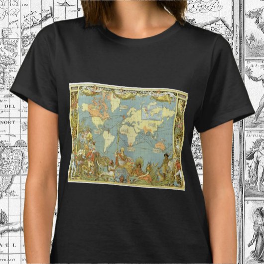 アンティーク大英帝国の世界地図， 1886 Tシャツ
