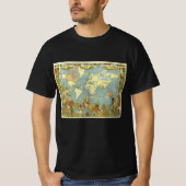 アンティーク大英帝国の世界地図， 1886 Tシャツ (正面)