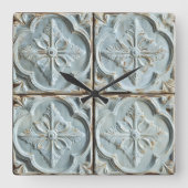 アンティーク天井タイル壁時計 スクエア壁時計 (正面)