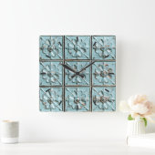 アンティーク天井タイル壁時計 スクエア壁時計 (ホーム)