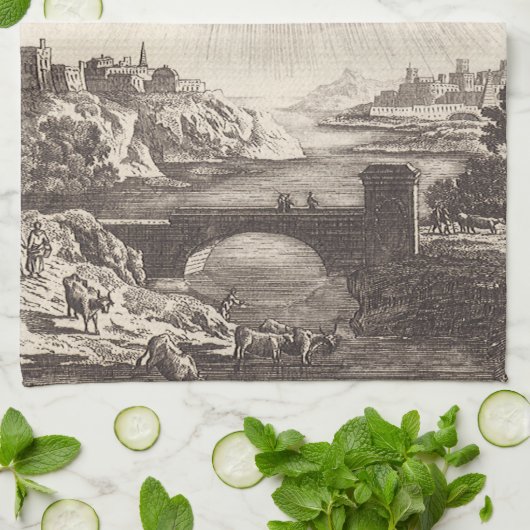 アンティーク天文学の空と太陽のby Alain Mallet キッチンタオル (折り畳み)