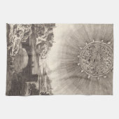 アンティーク天文学の空と太陽のby Alain Mallet キッチンタオル (横)