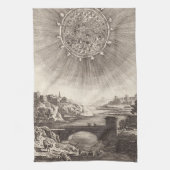 アンティーク天文学の空と太陽のby Alain Mallet キッチンタオル (縦)