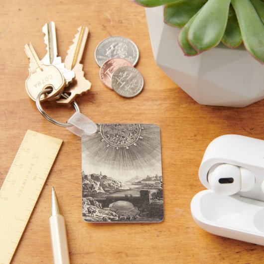 アンティーク天文学の空と太陽のby Alain Mallet キーホルダー (デスク)