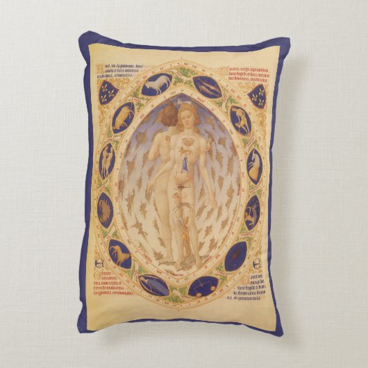 アンティーク天〔占星術の〕十二宮図図、ヴィンテージ天文学 アクセントクッション (裏面(縦))