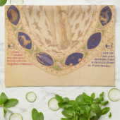 アンティーク天〔占星術の〕十二宮図図、ヴィンテージ天文学 キッチンタオル (折り畳み)