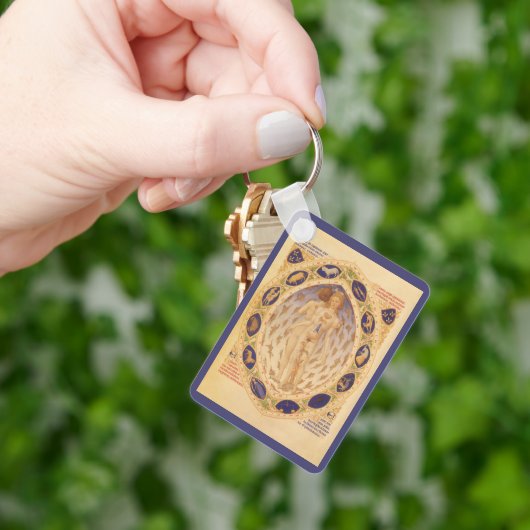 アンティーク天〔占星術の〕十二宮図図、ヴィンテージ天文学 キーホルダー (手)