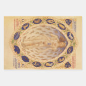 アンティーク天〔占星術の〕十二宮図図、ヴィンテージ天文学 ラッピングペーパーシート (正面2)