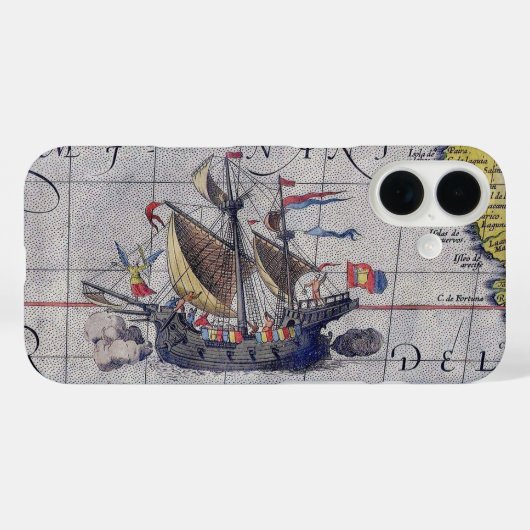 アンティーク太平洋海世界地図 Case-Mate iPhoneケース (裏面 (横))