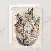 アンティーク妖精妖精の国ニンフプリント ポストカード (正面/裏面)