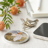 アンティーク子ピッキングデイジー花 キーホルダー (側面)