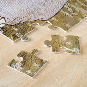 アンティーク子ピッキングデイジー花 ジグソーパズル (側面)