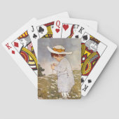 アンティーク子ピッキングデイジー花 トランプ (裏面)