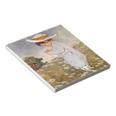 アンティーク子ピッキングデイジー花 ノートパッド (アングル)