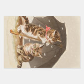 アンティーク子ピッキングデイジー花 ラッピングペーパーシート (正面3)