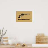 アンティーク子馬リボルバーガンイラストレーションテンプレート ポスター (キッチン)