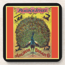 アンティーク孔雀乳母車会社の広告赤