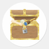 アンティーク宝箱ステッカー ラウンドシール (正面)