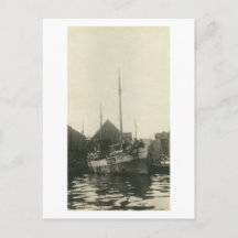 アンティーク実在写真ノルウェーのボートの乗組員はがき