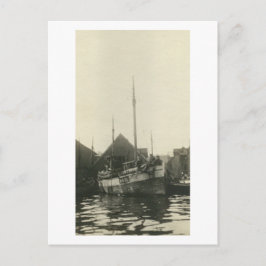 アンティーク実在写真ノルウェーのボートの乗組員はがき ポストカード