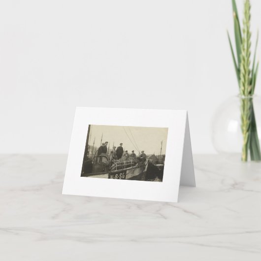 アンティーク実在写真ノルウェーのボート&クルーノートカード ノートカード (正面)